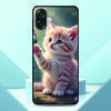 Lovely Kitten Anime Phone Case For Samsung Galaxy A07 4G Painted TPU Black Back Cover A 07 Soft Silicone Protective Fundas