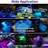 RGB LED Portable Party Lights Remote Control Wireless Lighting Rechargeable Car Footwell Light Under Glow Kit Accessories Gift