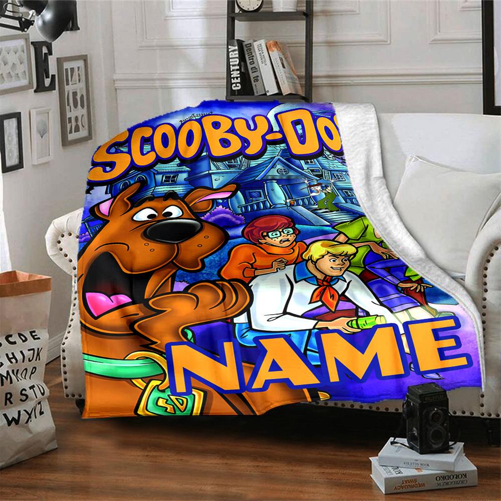 Scooby Doo Mystery Adventure Throw Customizable Blanket Customize Your Name Warmthful Decor Perfect For Sofa Couch Office Bed Picnics Four Seasons
