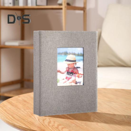 Slip-in Photo Album Linen Cover 28 Pages 56 Pockets 4x6-Inch Wedding Travel Baby Shower Kids Family Anniversary Picture Collection Book