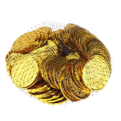 100 יח'\שקית מטבעות מזויפים זהב זוהרים פיראטים מטבעות פלסטיק מסיבת משחק מטבע צעצועי מטבע