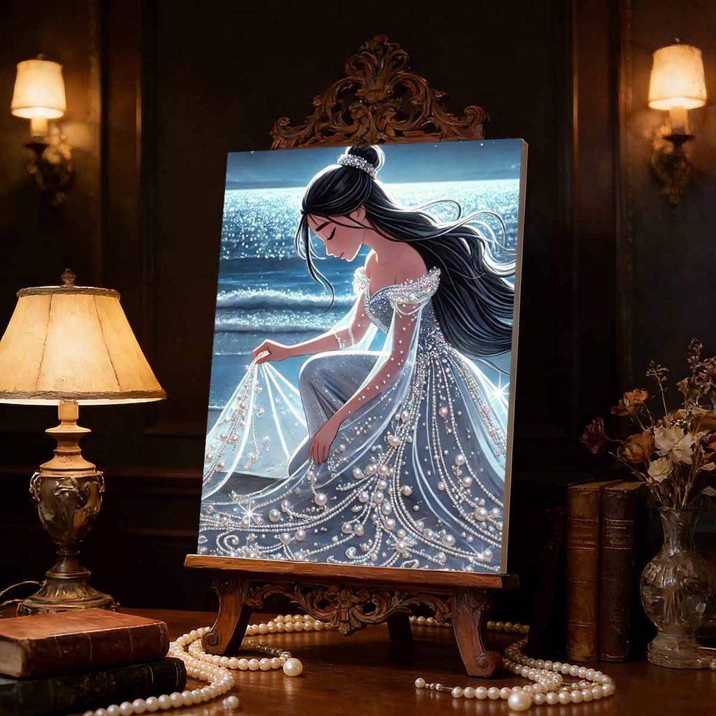 Disney Pearl Painting Seaside Pearl Princess Creative Art 5D Pearl Embroidery Cross Stitch Kit Handmade DIY Home and Room Decor Gift
