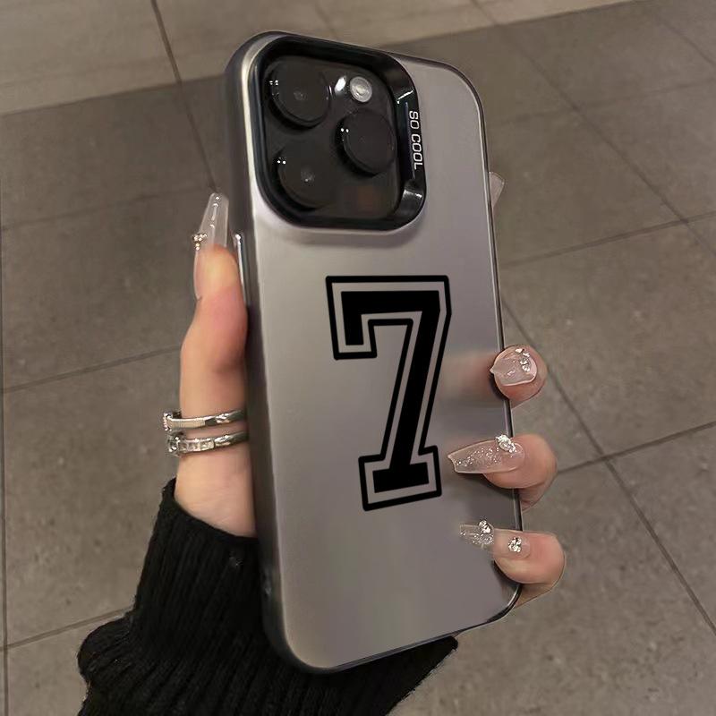 Phone Case For iPhone 16 15 14 Pro Max 11 12 13 Pro 7 8 Plus SE  X XS Lucky Numbers Football Electroplate Shockproof Cover