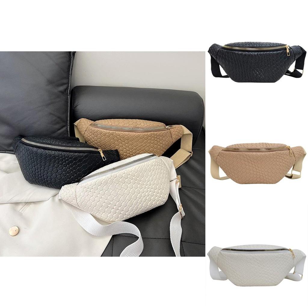 Stylish White Black And Khaki Women's Chest Bag For Casual Retro Summer Outfits