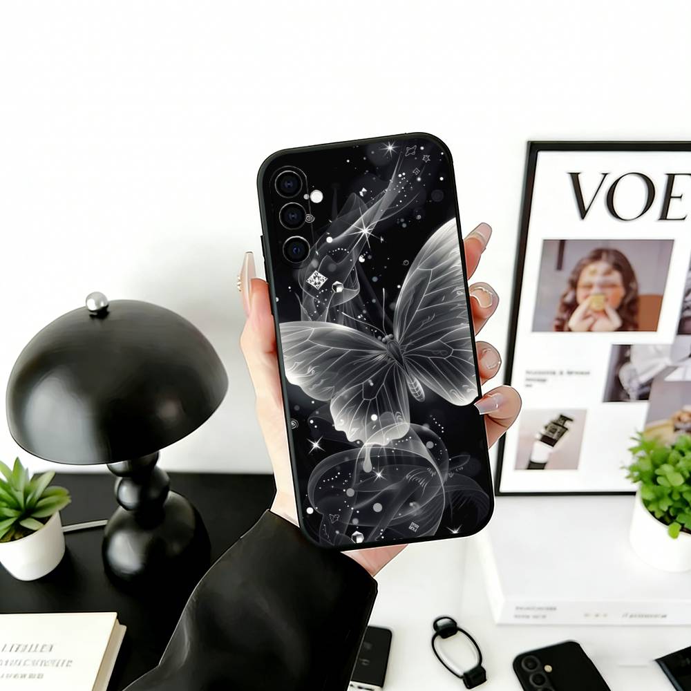 Dark Butterfly Series Phone Case For Samsung Galaxy A73,A72,A71,A70,A53,A52,A51,Others Soft Black Cover