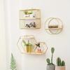 Suport de depozitare din fier metalic Suporturi de depozitare cu forme multiple Negru/auriu Raft de perete nordic DIY Decor