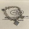 100% Solid 925 Sterling Silver Retro Bracelet for Women Men Vintage Handmade Letters Ball Simple Bracelet Birthday Gift
