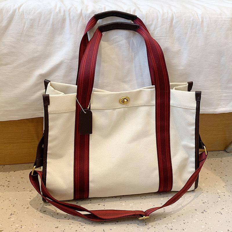 Canvas Bag Summer Fashionable and Evergrande Women's Bag High End Handheld Large Capacity Tote Bag One Shoulder Crossbody Bag