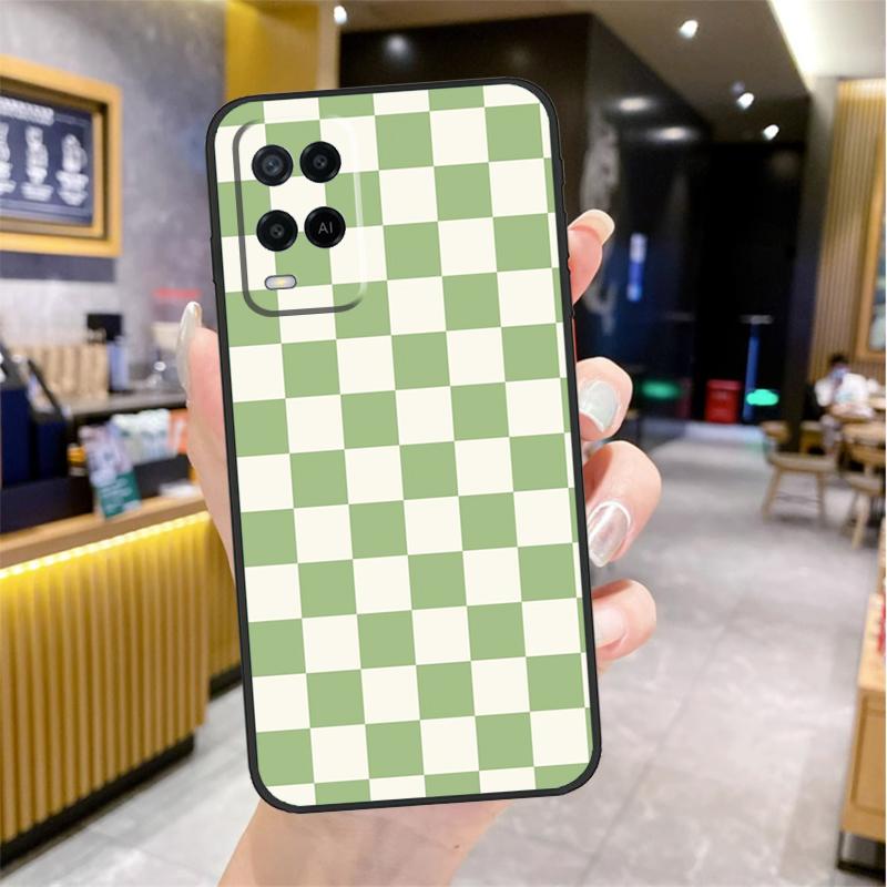 Checkerboard Checkered Board Case For Oppo A80 A40 A60 A18 A38 A58 A78 A98 A96 A76 A16 A94 A74 A54 A15 A17 A57 A77 A5 Pro