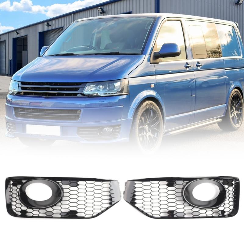 1 Pair Bumper Fog Light Cover Grille for Transporter 2010-2015 8K0807681C01C Fog Light Grille Replacement Accessories
