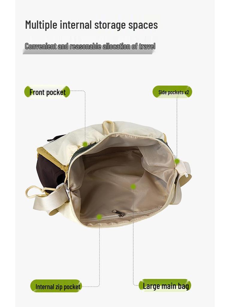 Unisex Color Block Outdoor Crossbody Backpack for Hiking and Mountaineering