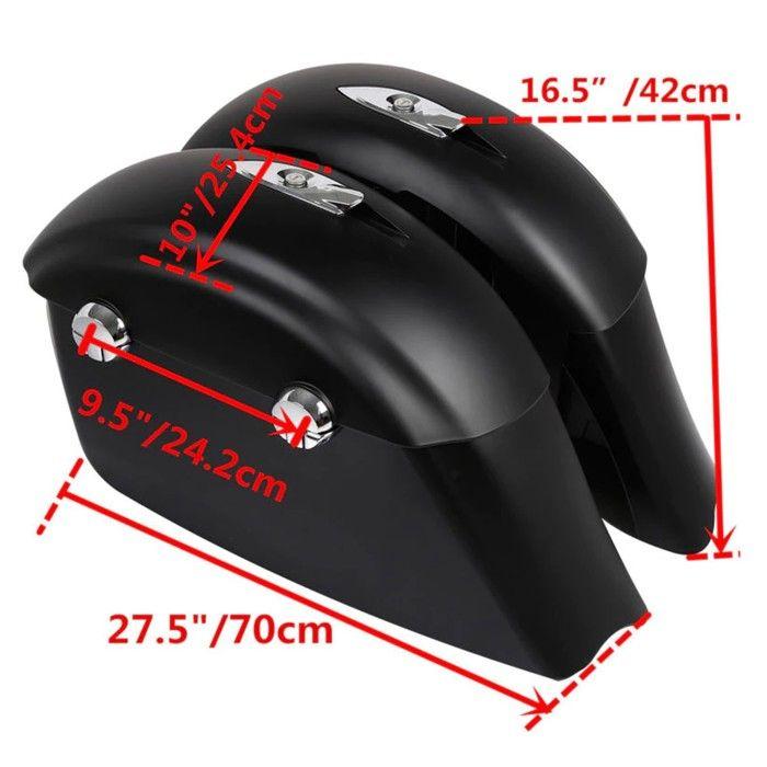 Sacoches latérales rigides - Indian Chieftain Dark Horse 2017-2018 - ABS noir mat - Verrouillables - 70x42x25,4 cm