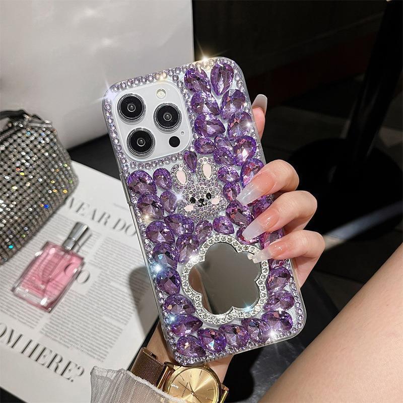 Applicable to iPhone16/15/14ProMax anti-drop fashion high-end luxury rhinestone mirror iPhone case