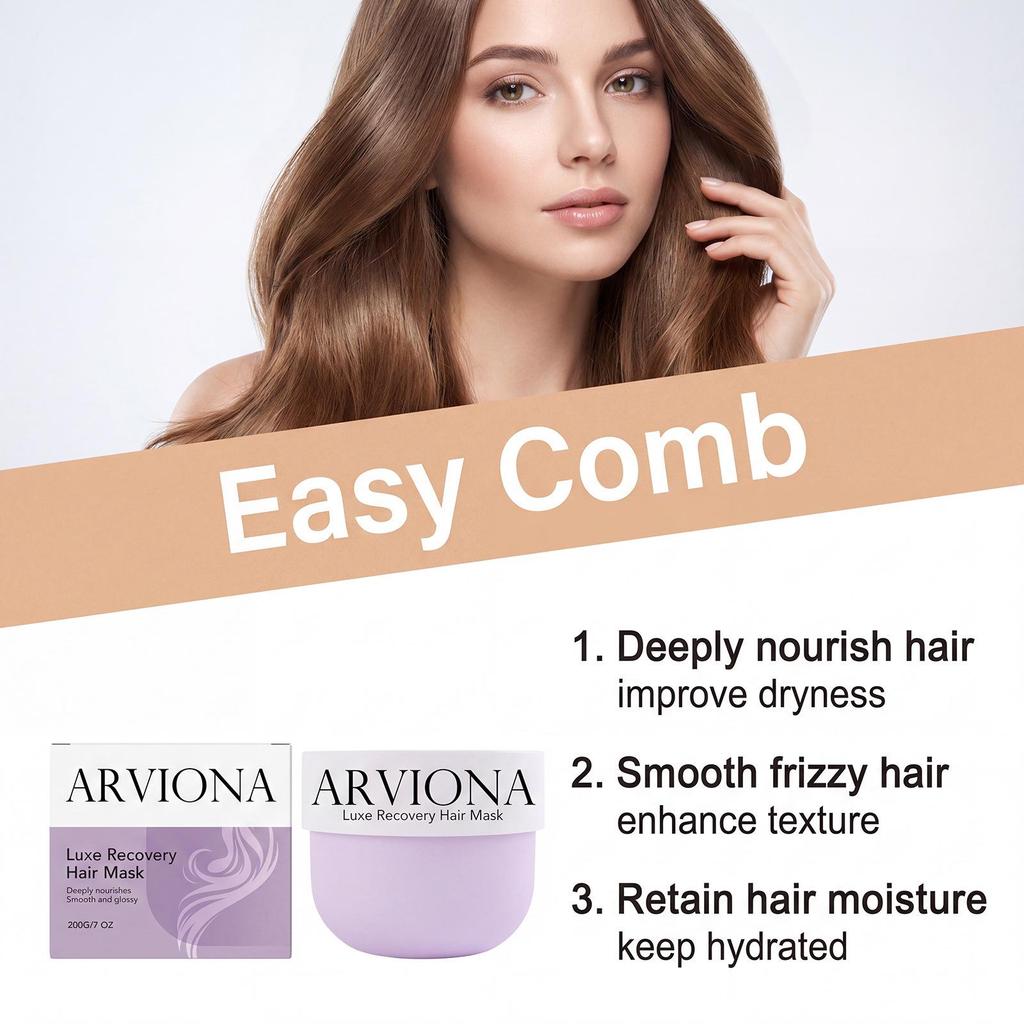 ARVIONA Luxurious Moisturizing Hair Mask for Smooth, Voluminous Hair - Suitable for All Hair Types