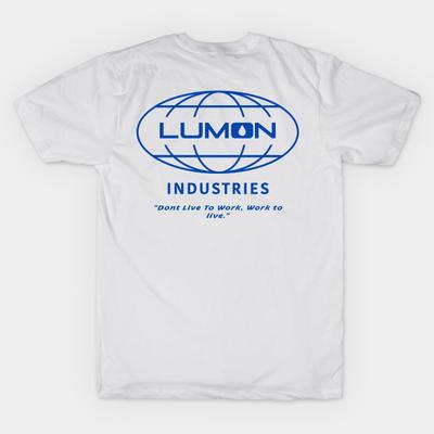 Asian Size Men Black Print T-shirt Lumon From Severance V2 No-Cut Heat Transfer Print Cotton Tshirt