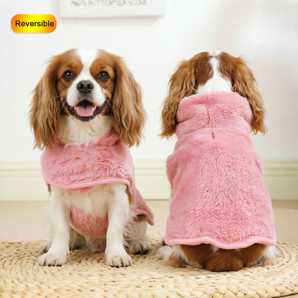 Cute Puppy Fleece Clothes Warm Pet Vest Jacket Soft Plush Coat Winter Outfit for Small Medium Dogs Cats Yorkie French Bulldog