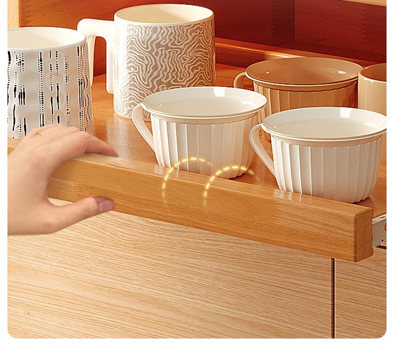 Solid Wood Dining Table Cup Holder & Storage Rack for Mugs, Coffee & Tea Cups