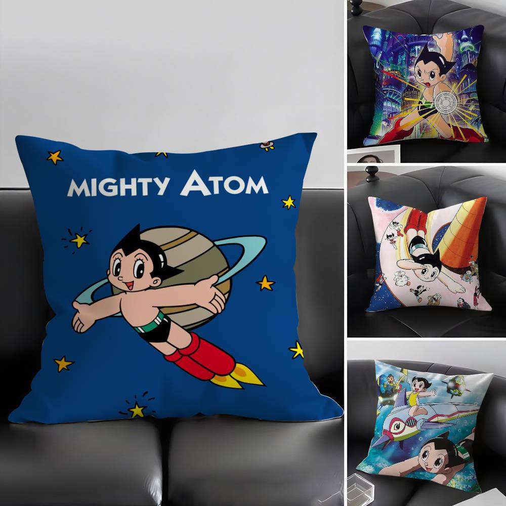 M-Mighty A-Atom Pillow Case Home Dorm Chair Back Short Plush Double-sided Printing Office Nap Time Cushion Cover