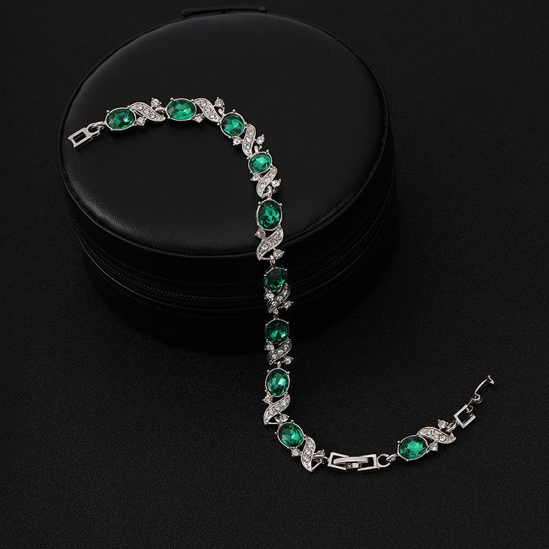 Europäisches und amerikanisches kreuzförmiges farbiges Schmuckstück Zirkon buntes Armband 11 Farben optional Damen