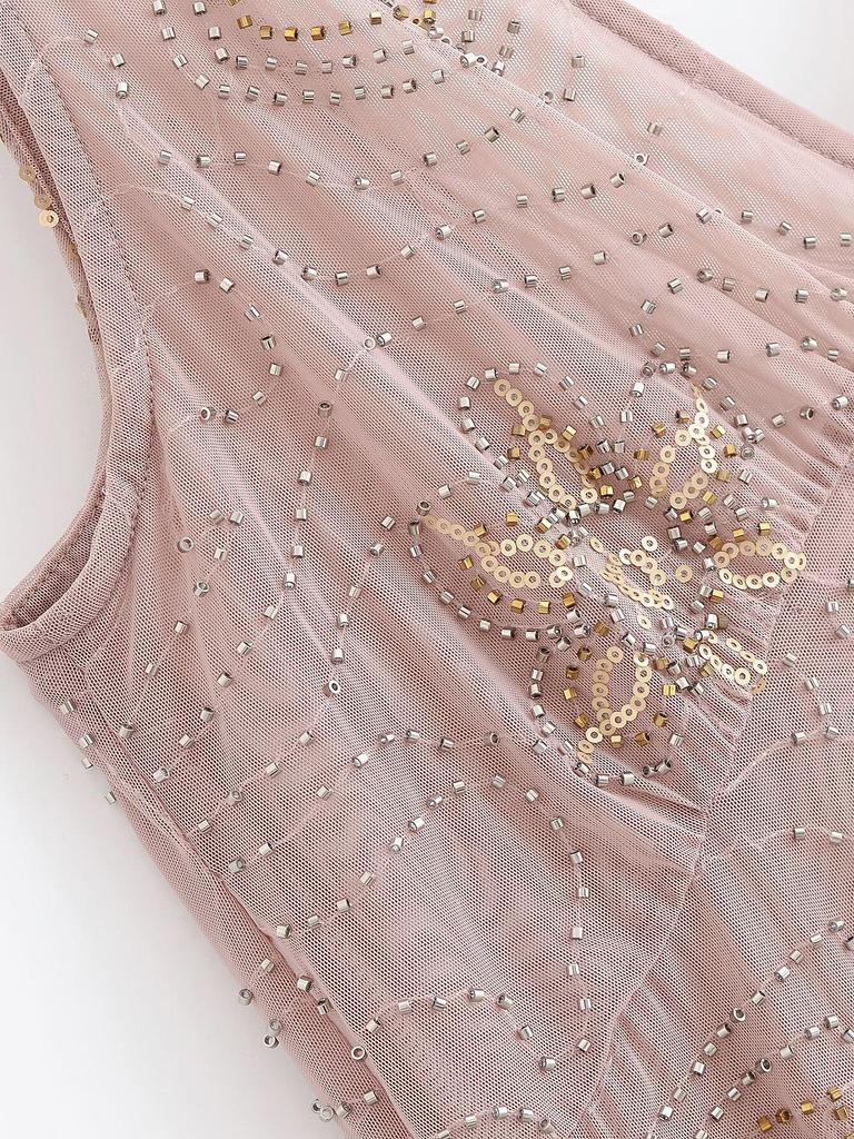 2025 Summer Women's European & American Style Casual Sequin Midi Dress - Fashionable & Simple