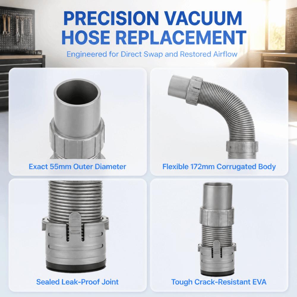 Grey Vacuum Cleaner Lower Hose EVA Vacuum Cleaner Accessory Hose for Shark Hard Floor Cleaning