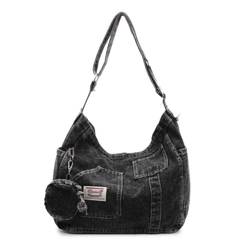 Denim Bag Women's Tote Bag Large Capacity Crossbody Bag Student Class Shoulder Bag