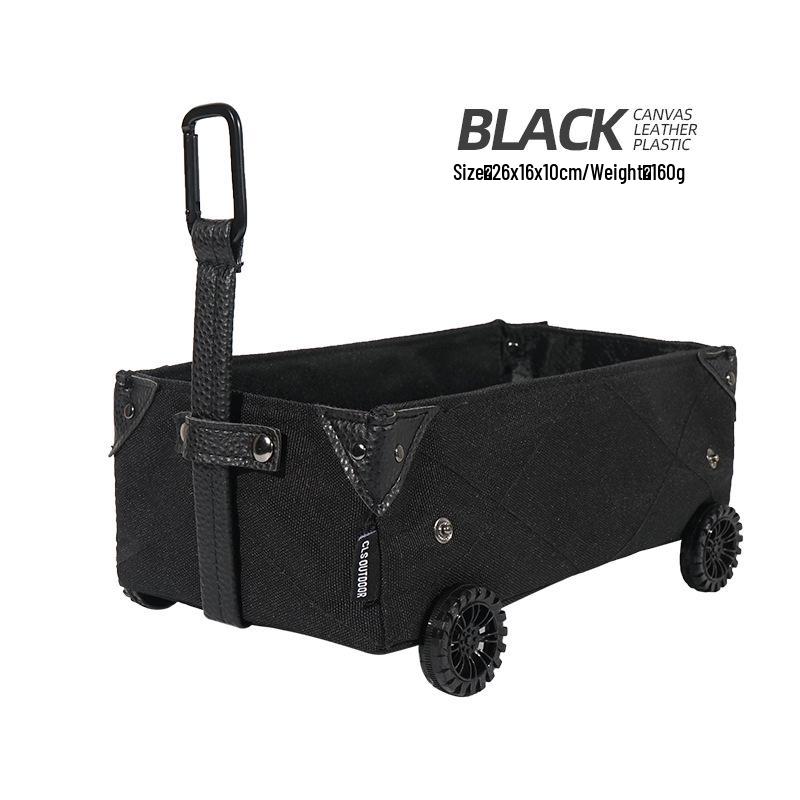 

Складной холщовый ящик для хранения для кемпинга и держатель для салфеток для улицы чёрный