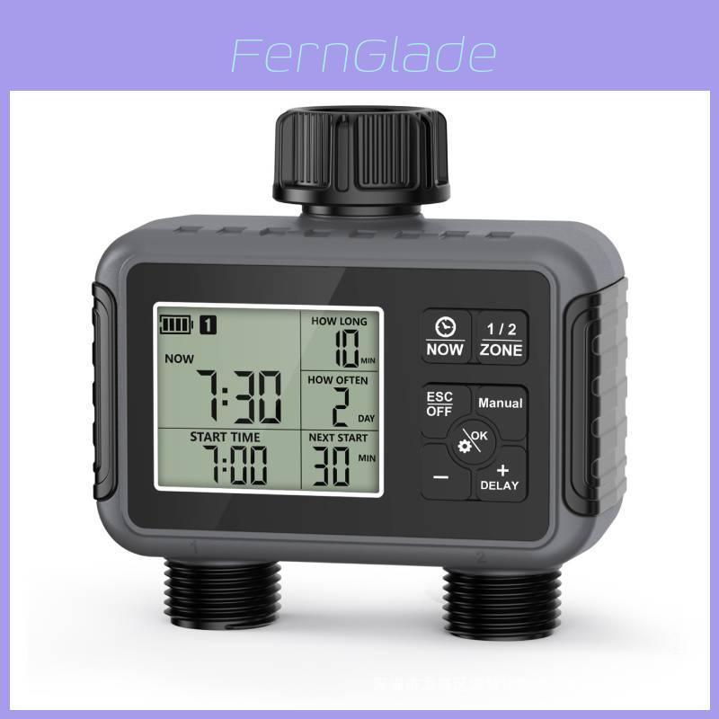 Garden Irrigation Controller With Dual Water Valve And Smart Timing For Home Garden And Lawn Care
