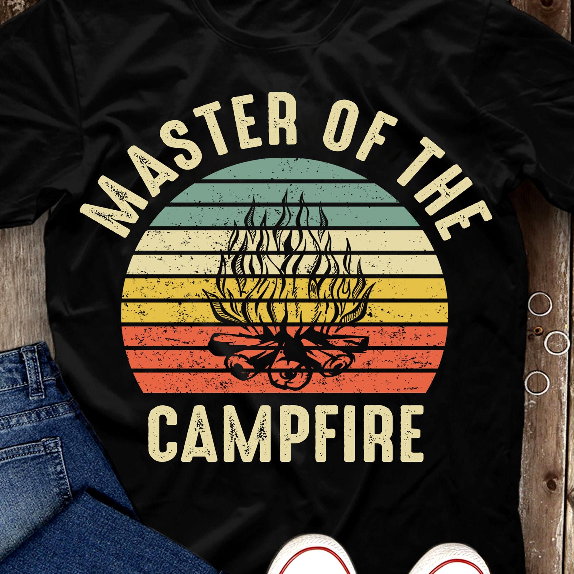 Master Of The Campfire Camping Women T Shirts Cotton Tops S чёрный