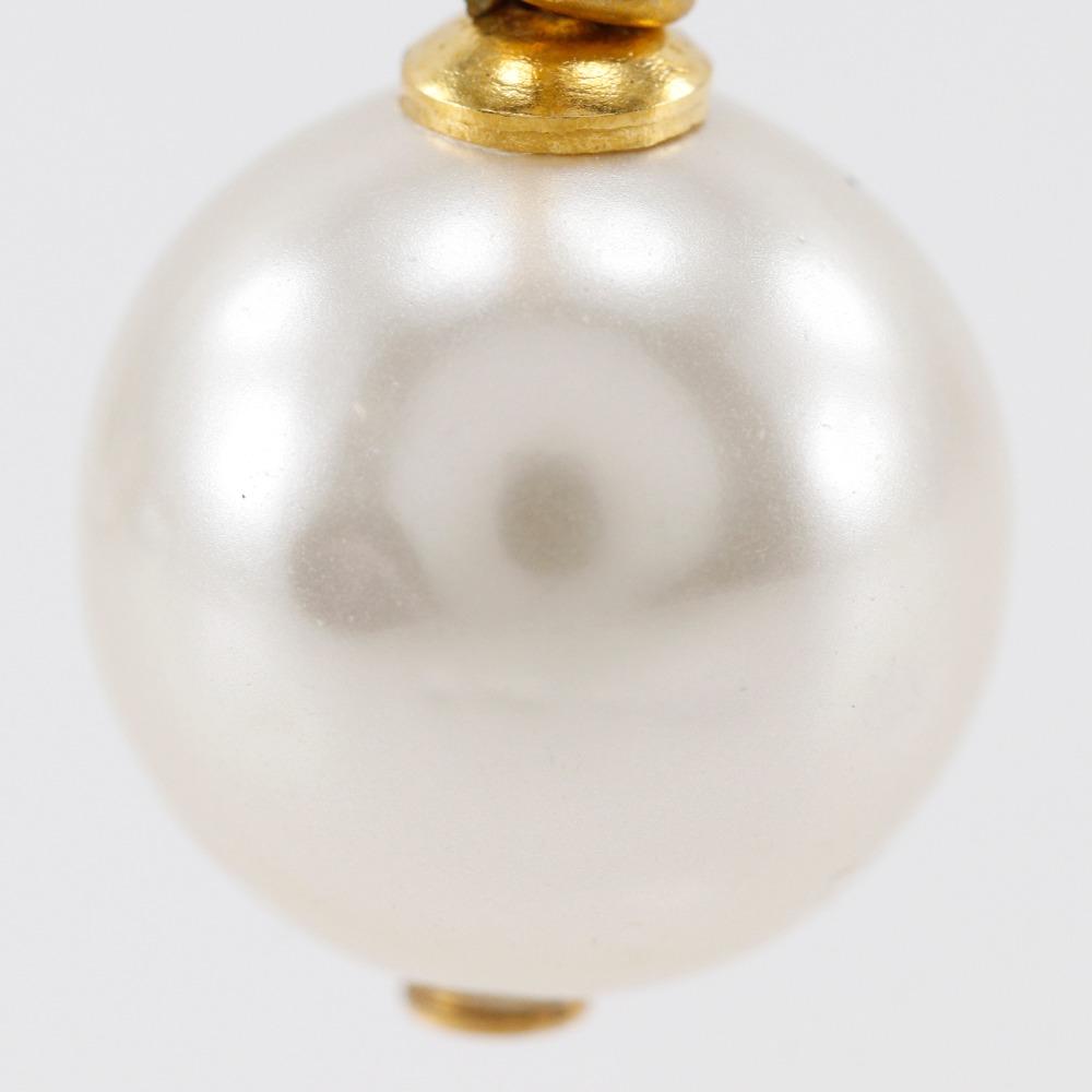 Chanel COCO Mark Piercing Creolen Vergoldet/Kunstperle 5,8g Damen Gebraucht