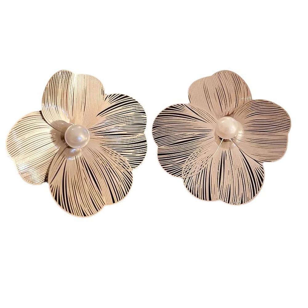 Romantic Large Flower Pearl Earrings Simple Daily Accessories