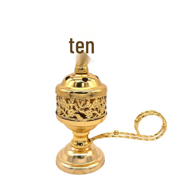 

Изысканная металлическая подставка для благовоний из сандалового дерева и древесного угля для ароматерапии