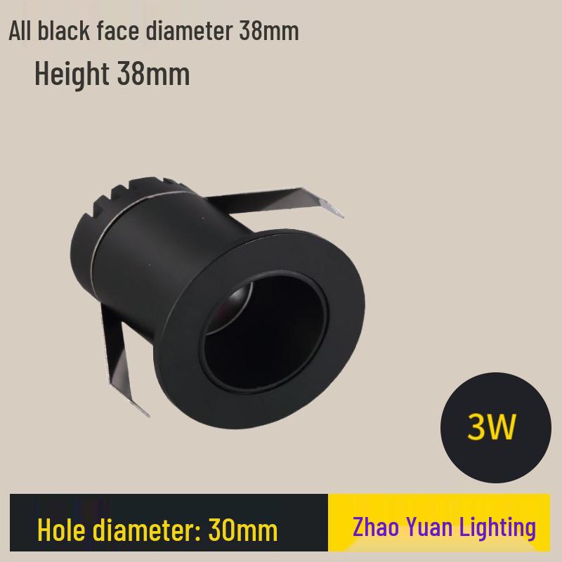 Mini Anti-Glare LED Cylinder Spotlight, 3cm Recessed Opening, 3W/5W, 40mm for Jewelry Display