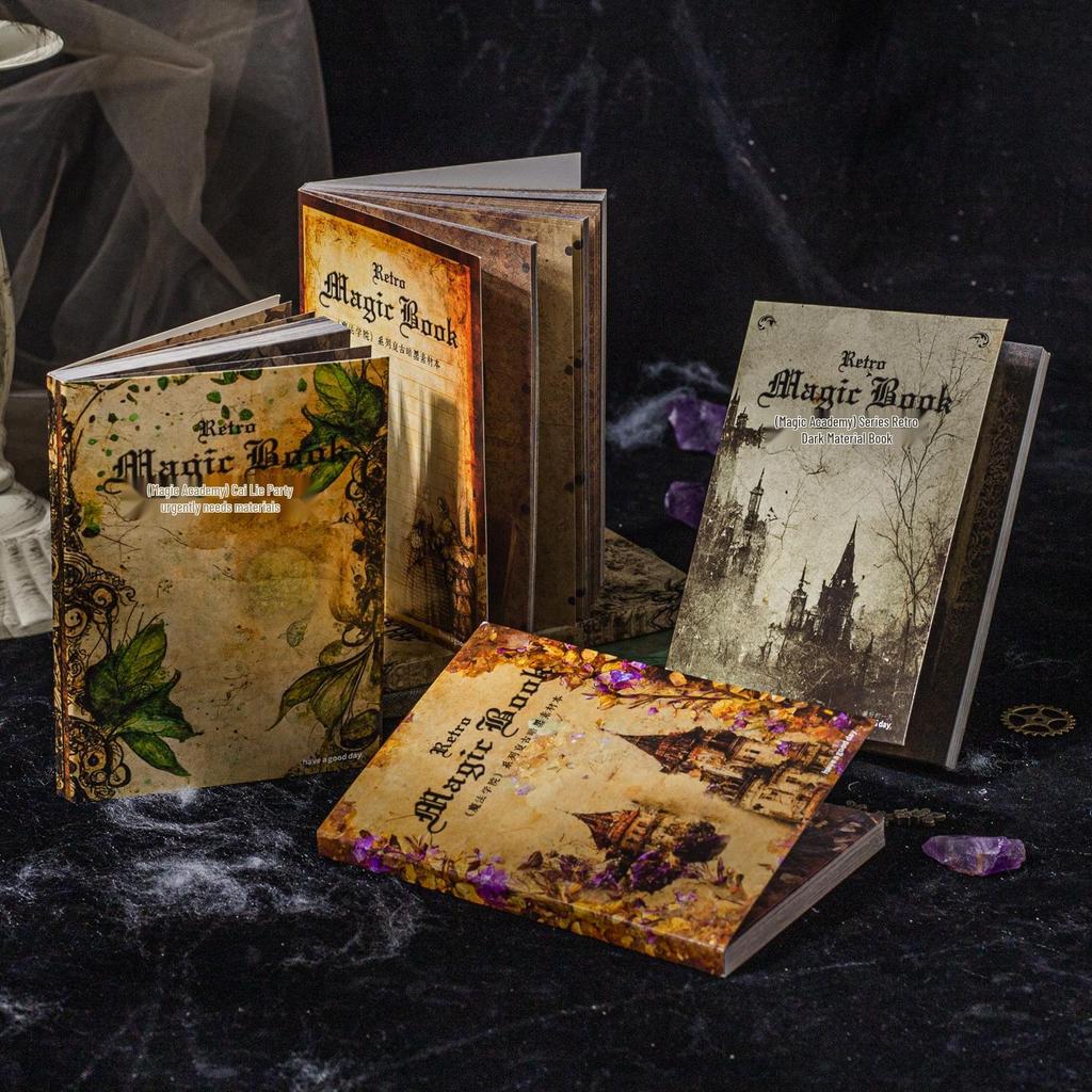 Retro Dark Style Journal - A Beautiful Day Magic Academy Series: 60 Sheets, 6 Designs