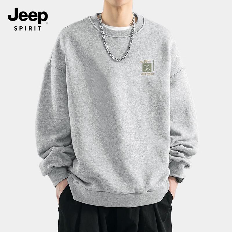 JEEP SPIRIT Men's Fleece Lined Round Neck Sweatshirt