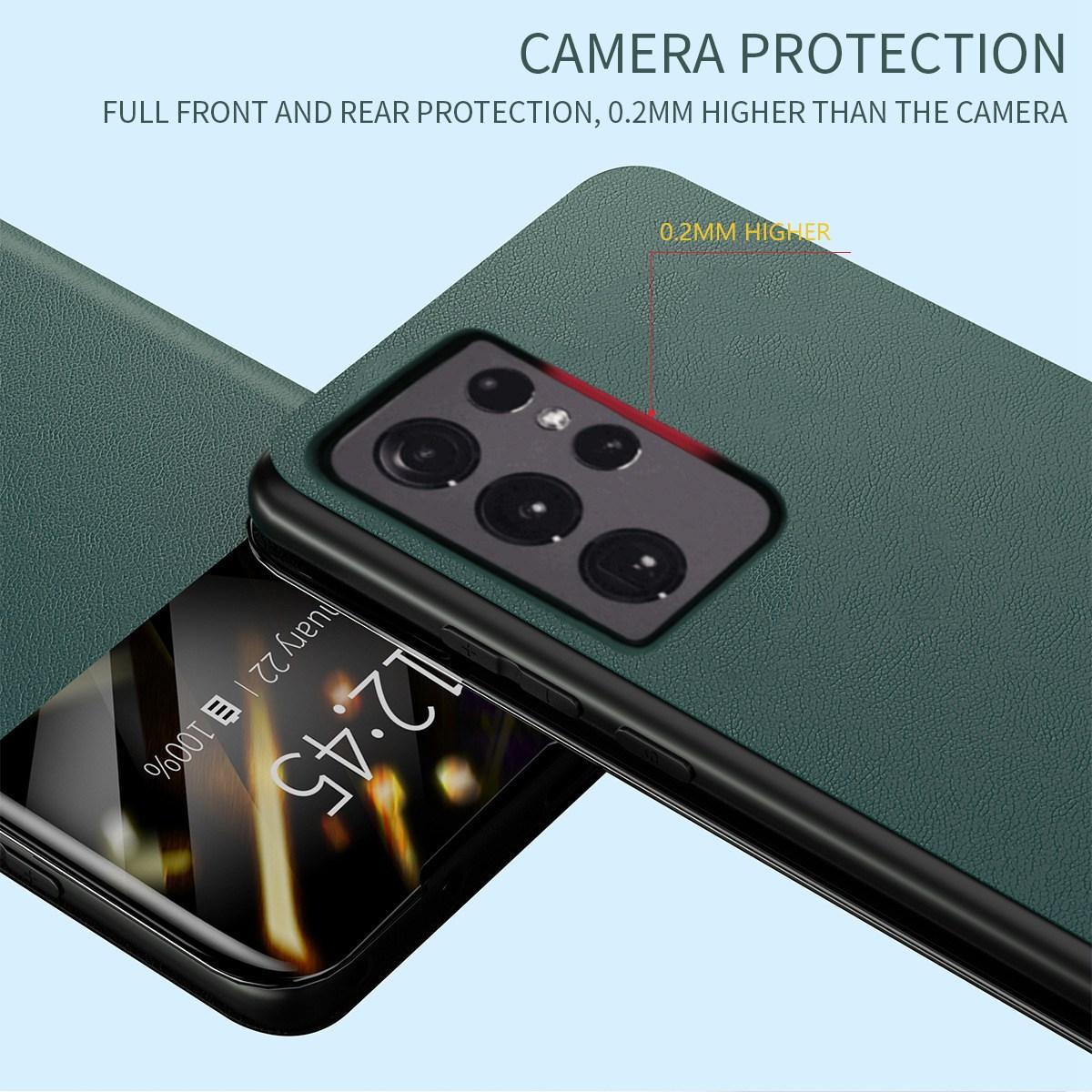 

For Samsung Galaxy S21 Ultra 5G Card Holder Stand PU Leather Protective Case View Window Phone Cover Blue
