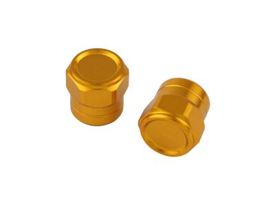 POSH 001800-04 Motorradzubehör Voll Billet Luftventilkappen, Kurzes Design, 2 Stück, Gold