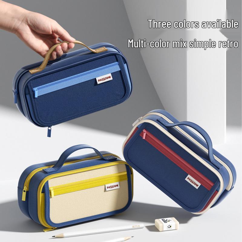 Stylish High-Capacity Vintage Pencil Case for Students