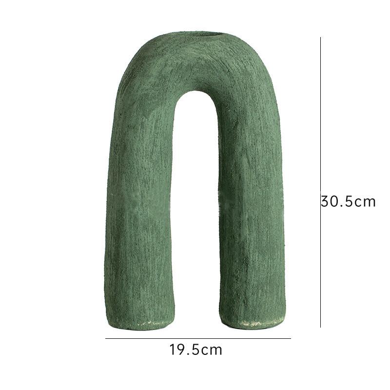 Ceramic Vase Arc Arch Shape Geometric Openwork Abstract Flower Arrangement Accessories Flower Vase Home Decor Terrarium