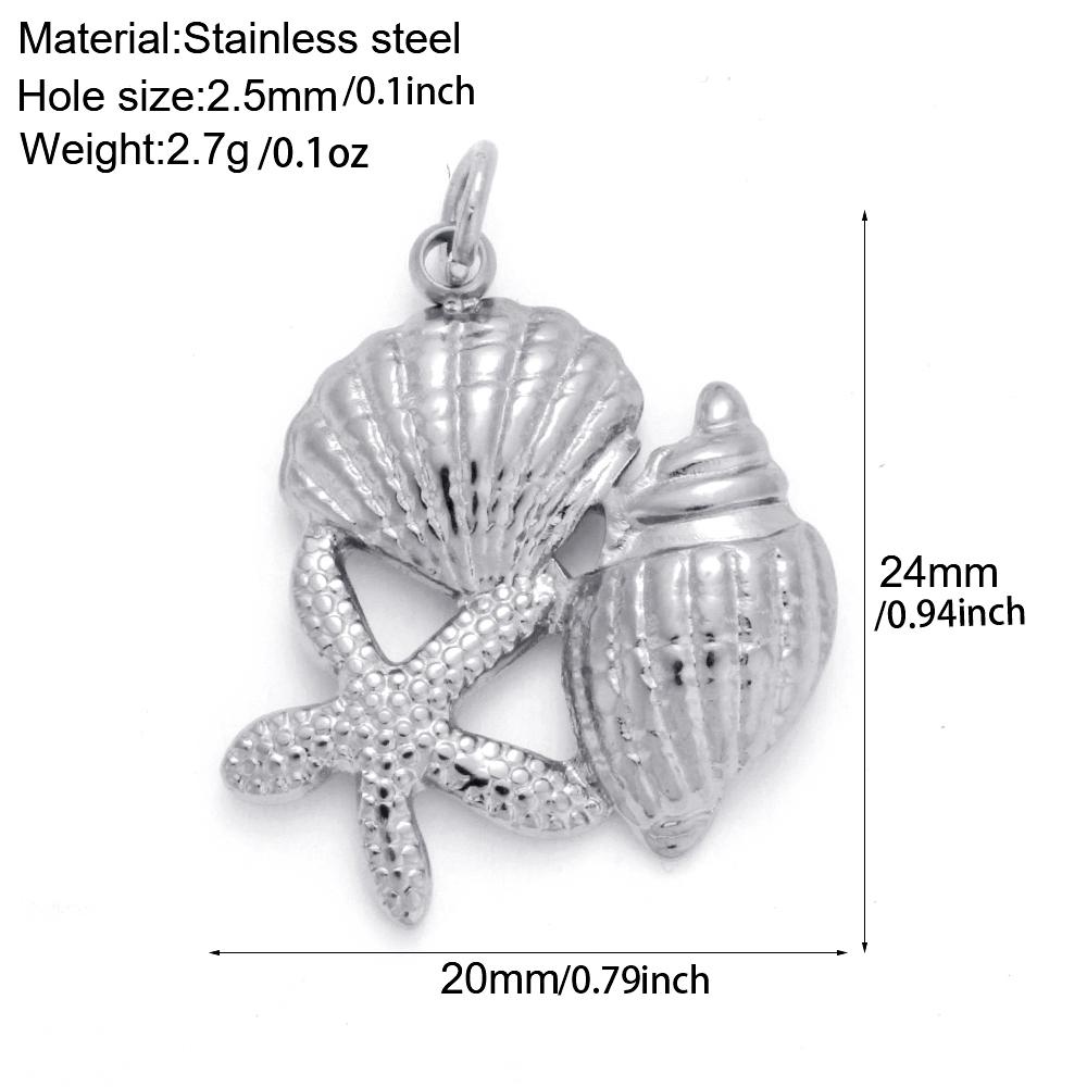 stainless steel Zircon Pendants women Necklace for choker Women DIY Pendant shell Starfish Conch charms necklace women Zircon