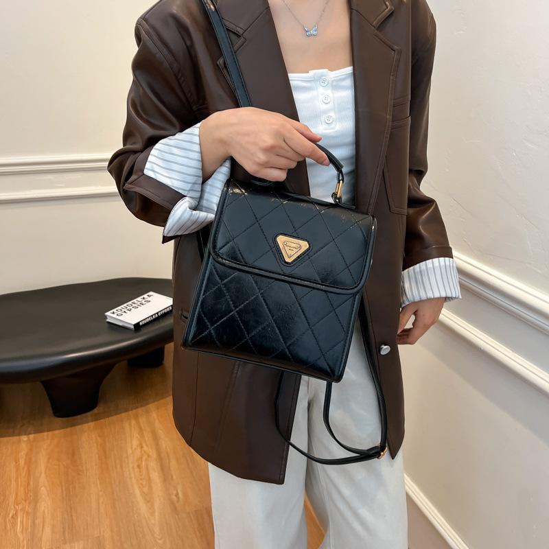 20254 New Oxford cloth chain rhombus oblique span bag, high-end versatile fashion tote underarm shoulder bag