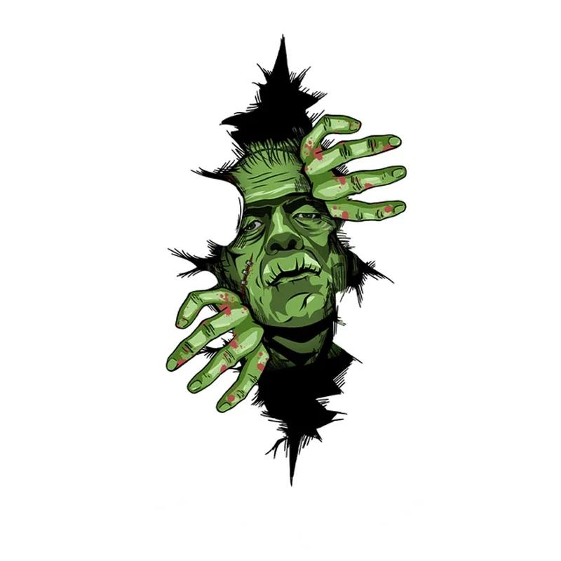 Car Sticker Horror Characters Skull Force Open From Cracked Series Car Styling Automobile Window Body Halloween Decal Decoration