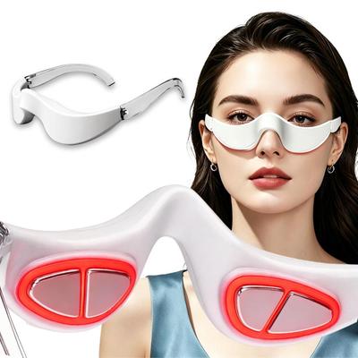 3D Glasses Style Eye Massager Microcurrent & Red Light Therapy Under Eye Lifting Massager for Dark Circles bPuffiness Wrinkles Rechargeable Portable