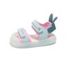 Children's Sandals 2-12 Years Old Cartoon Greenish Pink Soft Boys Girls Beach Shoes Casual Non-slip Kids Baby Sports Sandals