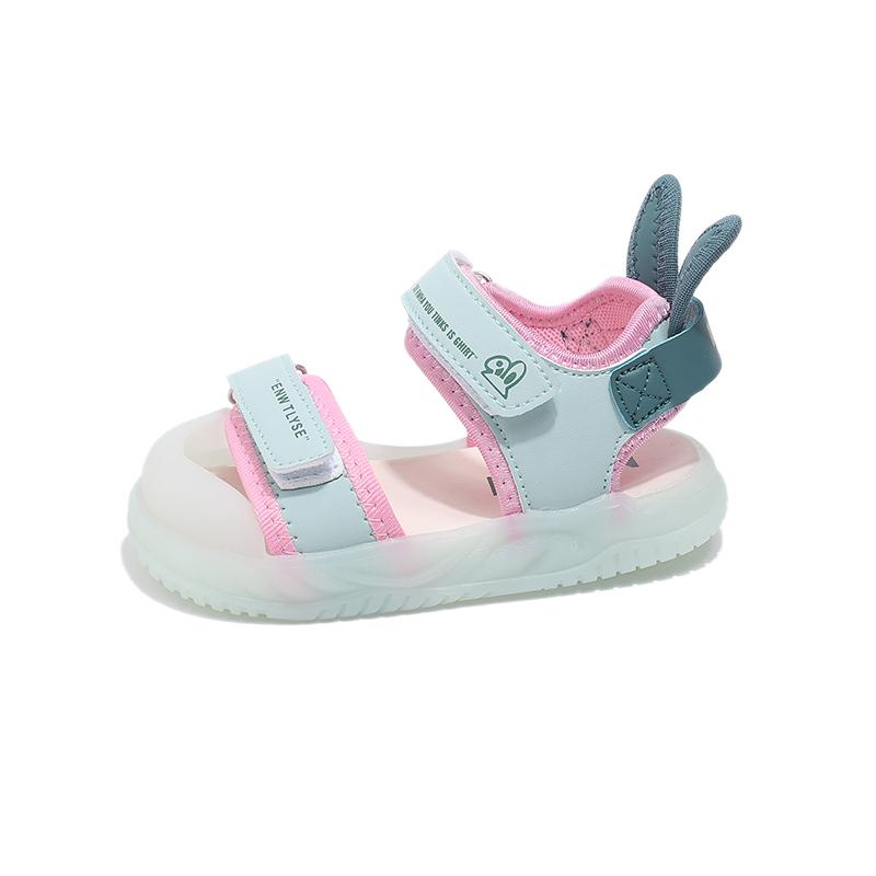 

Children s Sandals 2-12 Years Old Cartoon Greenish Pink Soft Boys Girls Beach Shoes Casual Non-slip Kids Baby Sports Sandals 22(inside14.2cm)