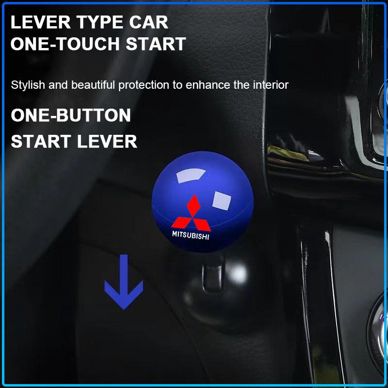 Car Logo Emblem Push Start Button Lever Creative Protective Cover For Mitsubishi Lancer Lancer ASX Outlander 2 3 Pajero Mirage exzos Pajero 4