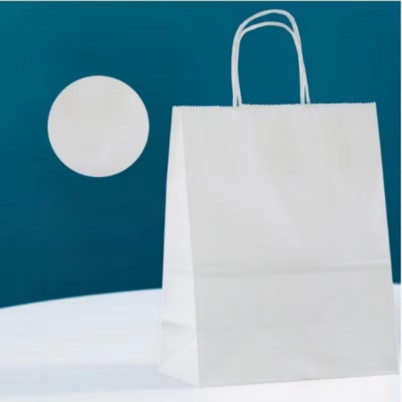 

1/10 шт. Подарочный пакет из крафт-бумаги с ручками Бумажные коробки для упаковки подарков Рождественская подарочная коробка Упаковка для подарочной коробки Подарочный пакет 15x8x21cm&1Pcs белый