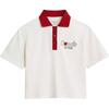 FW25 Heart Short Cotton Polo Shirt Women Tops CBF25-WHT
