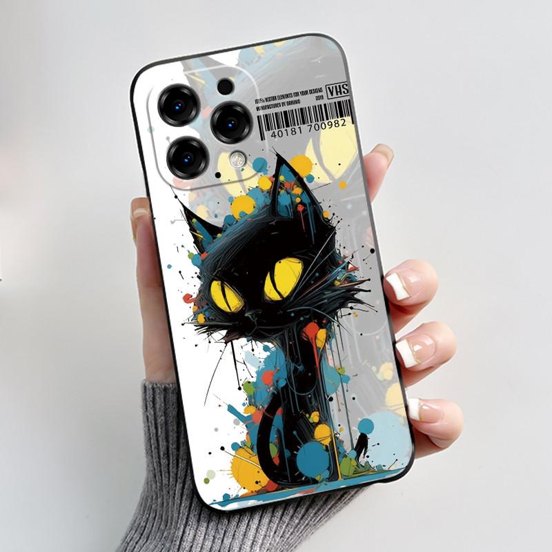 Hülle Für Doogee N55 / N55 Pro / N55 Plus Case Ästhetisch Mode Niedliche Katze Cartoon Weiches Silikon Rückseite Stoßfester Bumper