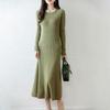 Women Sweater Dress 100% Wool MODERN NEW SAGA O-neck Knit Long Pullover Winter Jumpers Wool Long Dress Female